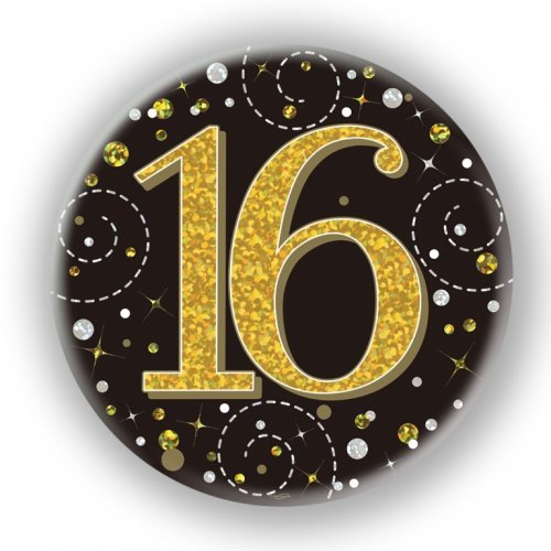 (image for) 16th Sparkling Fizz Black + Gold Badge - Click Image to Close