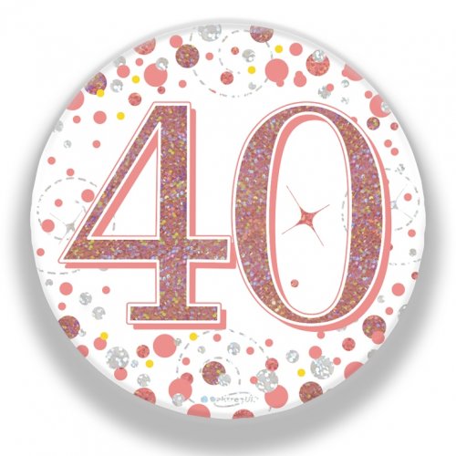 (image for) 40th Sparkling Fizz Rose Gold Badge - Click Image to Close