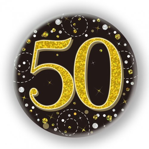 (image for) 50th Sparkling Fizz Black + Gold Badge - Click Image to Close