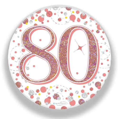 (image for) 80th Sparkling Fizz Rose Gold Badge - Click Image to Close