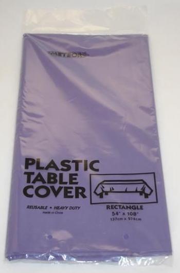 (image for) Purple Plastic Table Cover ~ Rectangle - Click Image to Close