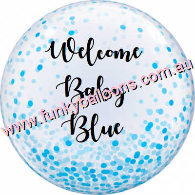 (image for) Personalised Bubble Balloon - Blue Dots Pattern