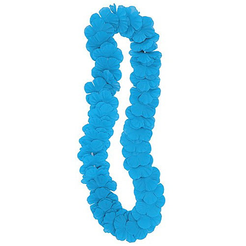 (image for) Teal Blue Luau Flower Lei - Click Image to Close