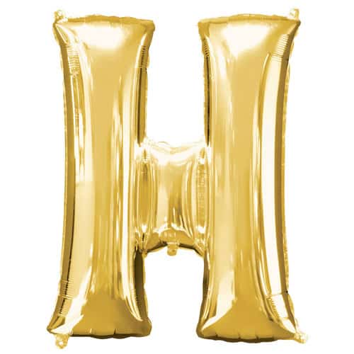 (image for) Gold Letter H Foil Balloon (41cm)