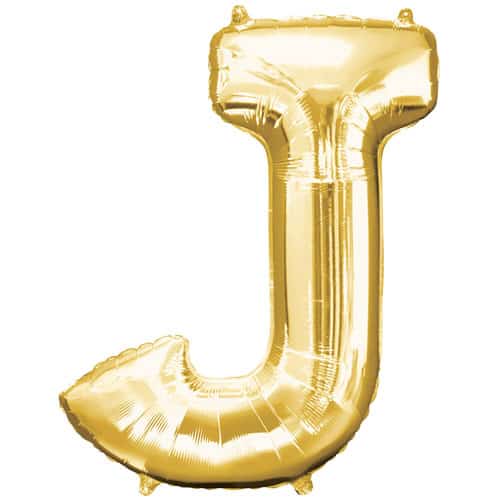 (image for) Gold Letter J Foil Balloon (41cm)