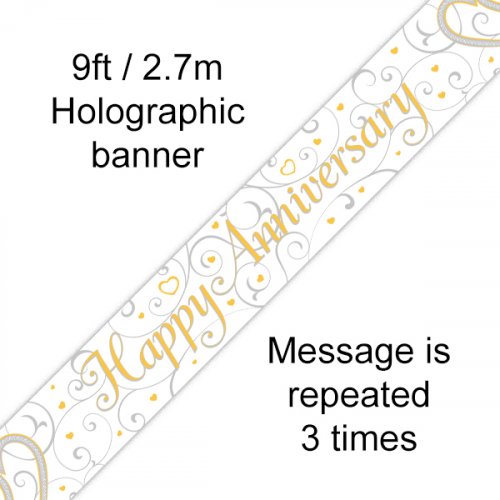 (image for) Happy Anniversary Foil Banner (2.7m) - Click Image to Close