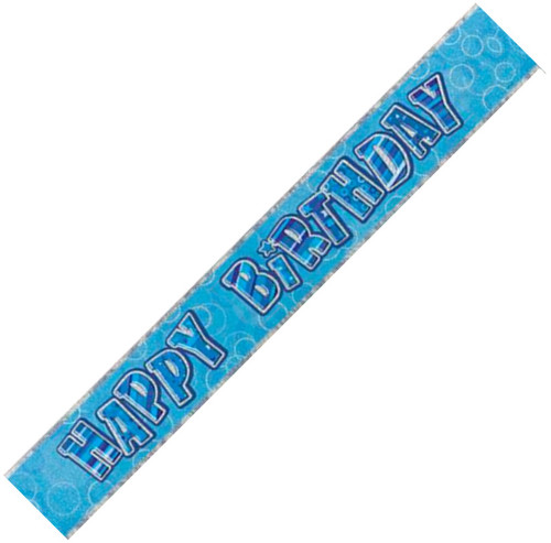 (image for) Happy Birthday Blue Foil Banner (3.6m) - Click Image to Close