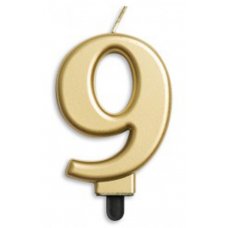 (image for) Jumbo Number 9 Candle Gold
