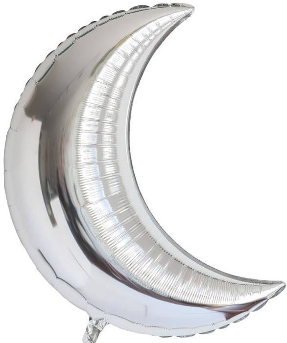 (image for) 90cm Silver Crescent Moon Foil - Click Image to Close