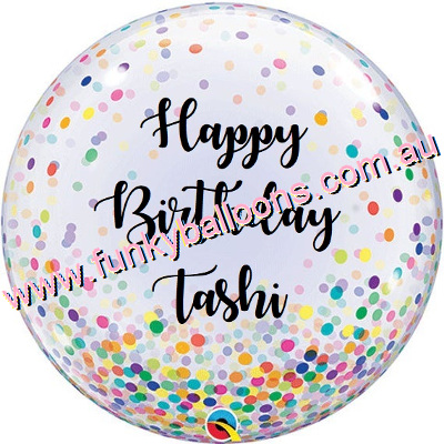 (image for) Personalised Bubble Balloon - Colourful Dots Pattern - Click Image to Close