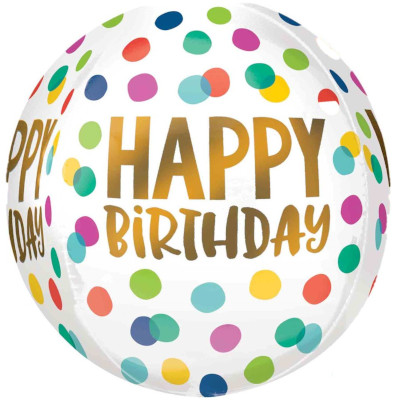 (image for) Happy Birthday Dots Orbz Foil - Click Image to Close