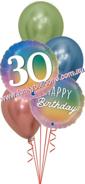 (image for) Pastel Rainbow 30th Birthday Bouquet - Click Image to Close