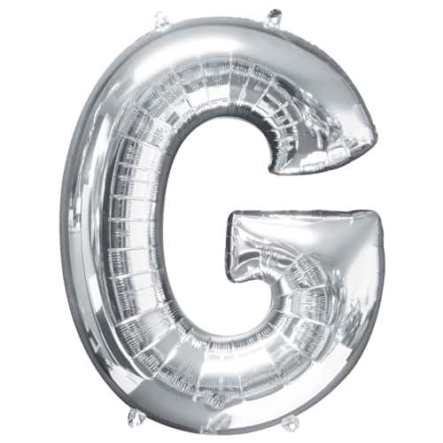 (image for) Silver Letter G Foil Balloon (41cm) - Click Image to Close