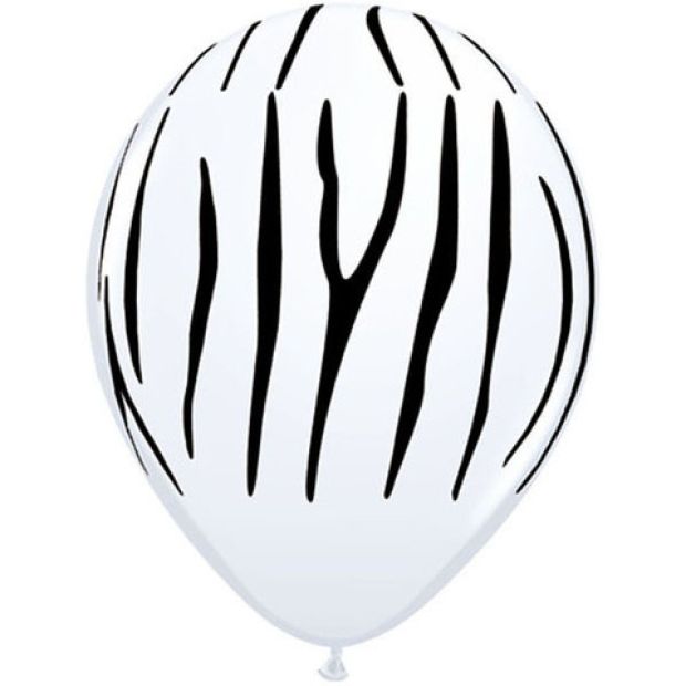 (image for) Zebra Stripes Safari Latex Balloon (Float Time 3+ Days) - Click Image to Close