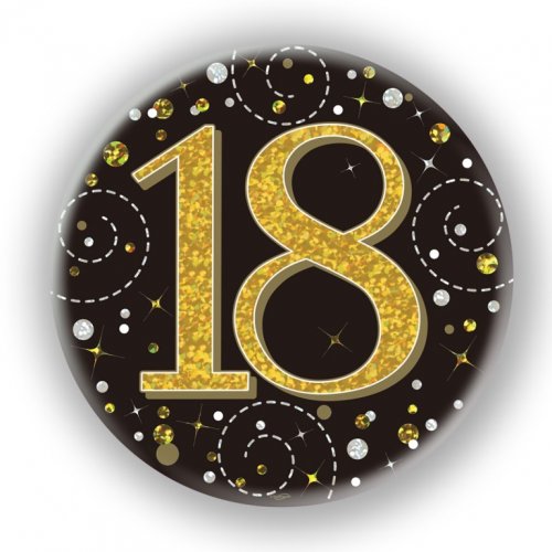 (image for) 18th Sparkling Fizz Black + Gold Badge