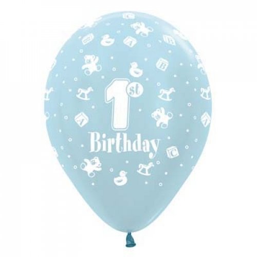 (image for) 1st Birthday Boy Latex Balloon (Float Time 3+ Days)