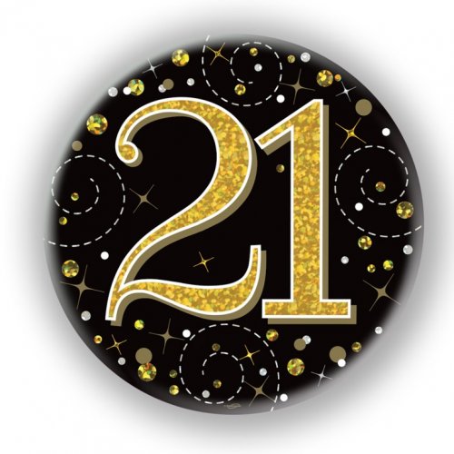(image for) 21st Sparkling Fizz Black + Gold Badge