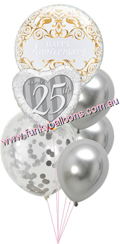 25th Sparkling Anniversary Balloon Bouquet