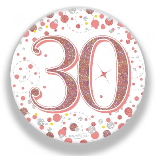 (image for) 30th Sparkling Fizz Rose Gold Badge