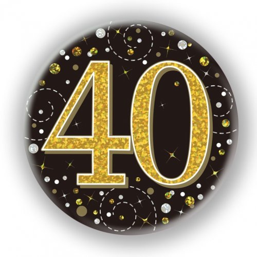 (image for) 40th Sparkling Fizz Black + Gold Badge