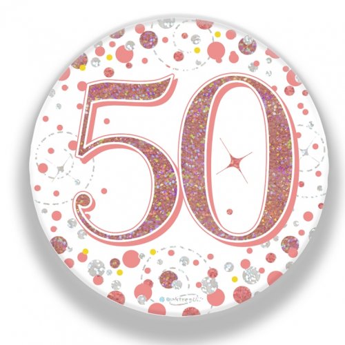 (image for) 50th Sparkling Fizz Rose Gold Badge