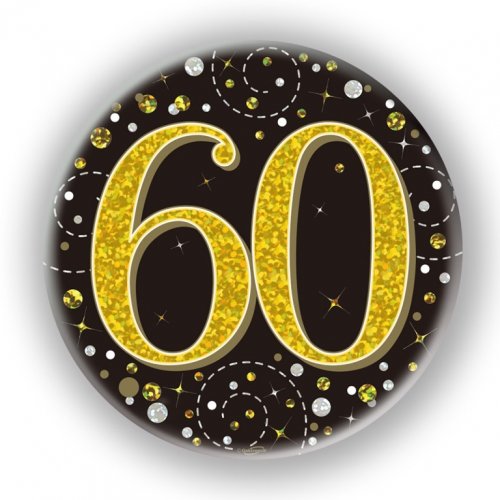(image for) 60th Sparkling Fizz Black + Gold Badge