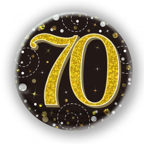 (image for) 70th Sparkling Fizz Black + Gold Badge