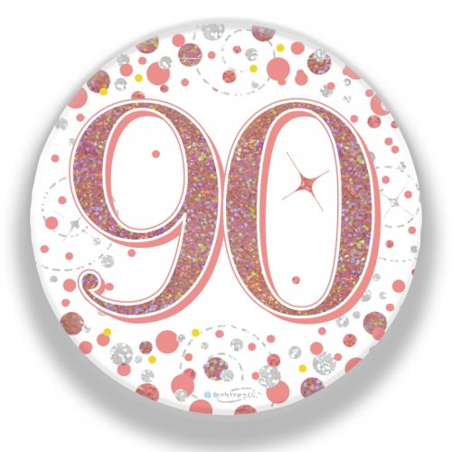 (image for) 90th Sparkling Fizz Rose Gold Badge