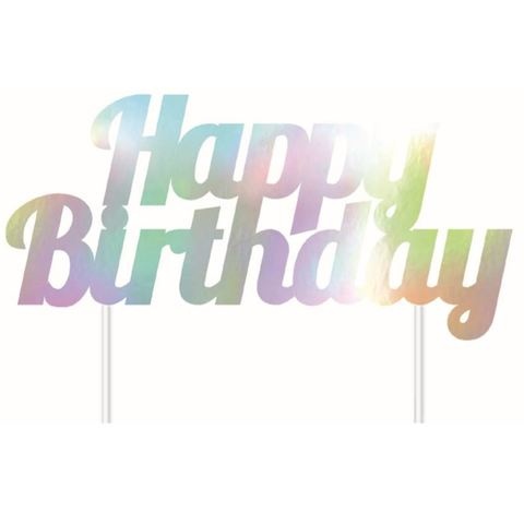 Cake Topper - Happy Birthday - Iridescent