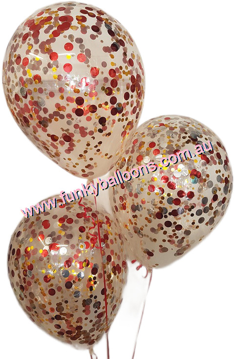 3 Confetti Balloon Floor Bunch (Float Time 3+ days) - Click Image to Close