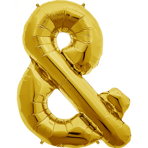 Gold Ampersand Symbol & Foil Balloon (41cm)