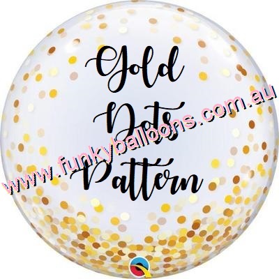 (image for) Personalised Bubble Balloon - Gold Dots Pattern