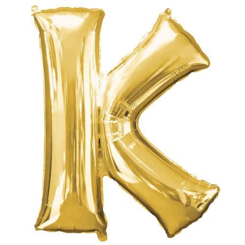 Gold Letter K Foil Balloon (41cm)