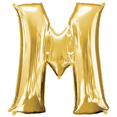 Gold Letter M Foil Balloon (41cm)