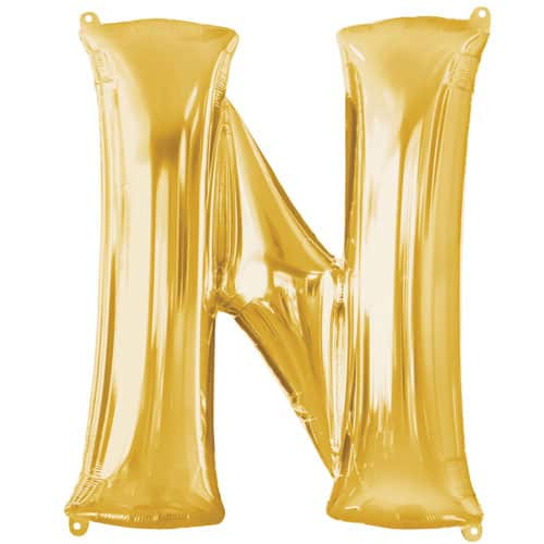 Gold Letter N Foil Balloon (41cm)