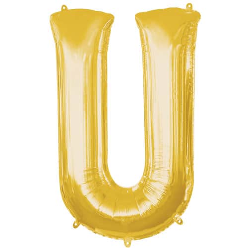 Gold Letter U Foil Balloon (41cm)