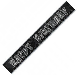 (image for) Happy Birthday Black Foil Banner (3.6m)