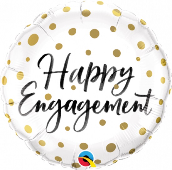 (image for) Happy Engagement Gold Dots Foil