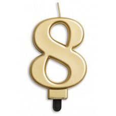(image for) Jumbo Number 8 Candle Gold
