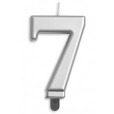 (image for) Jumbo Number 7 Candle Silver