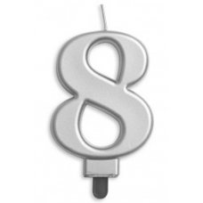 (image for) Jumbo Number 8 Candle Silver