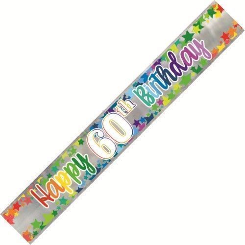 (image for) Happy 60th Birthday Rainbow Foil Banner (3.65m)