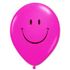 (image for) Smiley Face Wild Berry Latex Balloon (Float Time 3+ Days)