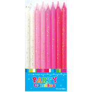 Tall Candles - Pinks + Whites Glitter(16)