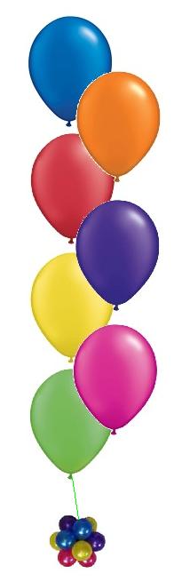 7 Balloon Floor Bunch w/ Topiary Weight (Float Time 3 Days) - Click Image to Close